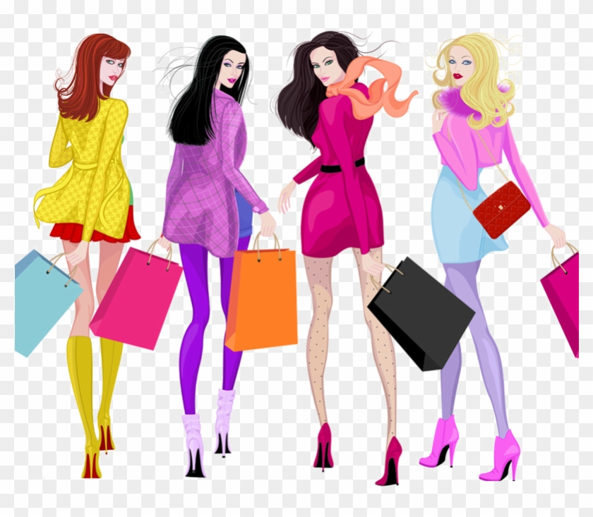 Shopping Woman Clip Art - Boutique Clothing Cartoon #590845