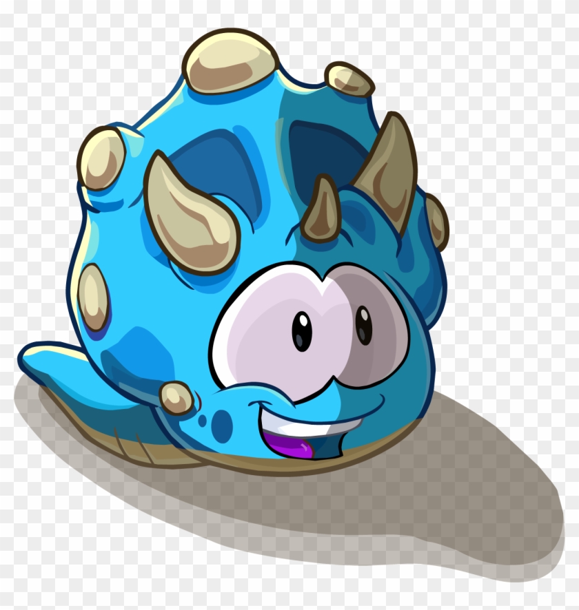 Triceratopsbluepuffle - Club Penguin Dino Puffles - Free Transparent PNG  Clipart Images Download