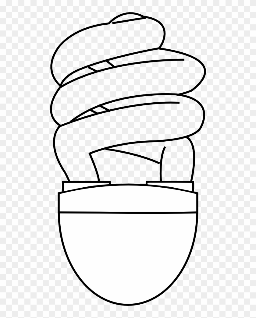 Free Cfl Light Bulb Outline - Cfl Clip Art #591118
