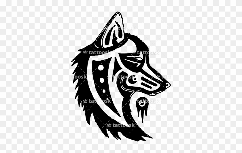Wolf Dog Tribal Totem Native Indian Tattoo - Wolf Dog Tribal Totem Native Indian Tattoo #591150