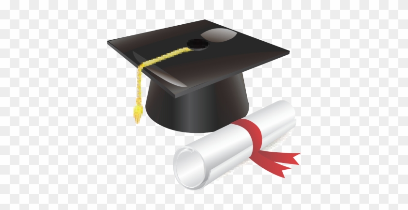 Graduation Cap Clip Art - Graduation Hat And Scroll Clip Art #591167