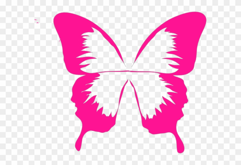 Pink And Brown Butterfly Clip Art - Butterfly Stencil #591214