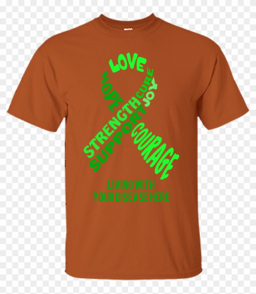 Customizable Green Awareness Ribbon With Words Unisex - T-shirt #591322