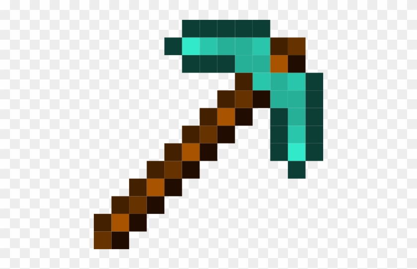 Axe Clipart Minecraft - Diamond Pickaxe #591338