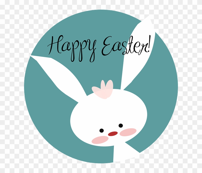 Happy, Circle, Spring, Bunny, Holiday, Easter, Cute - Happy Easter Clip Art #591750