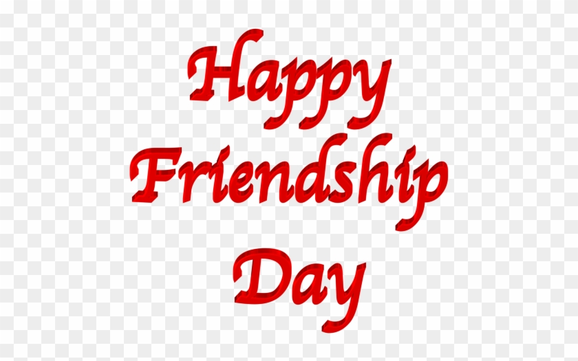 Shiny Red 3d Clip-art Featuring Text Happy Friendship - Happy Friendship Day Name #591826