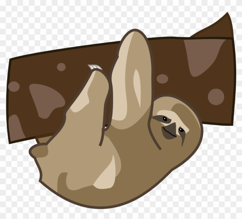 File - Sloth Cartoon - Svg - Sloth In Tree Cartoon #592303