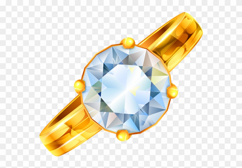 Gold Ring With Diamond Png Clipart Png - Jewelry Clipart Png #592558