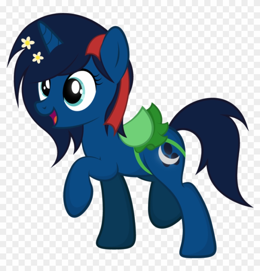 Her Long, Dark Blue Mane Is Accompanied By A Distinctive - Cartoon #592704