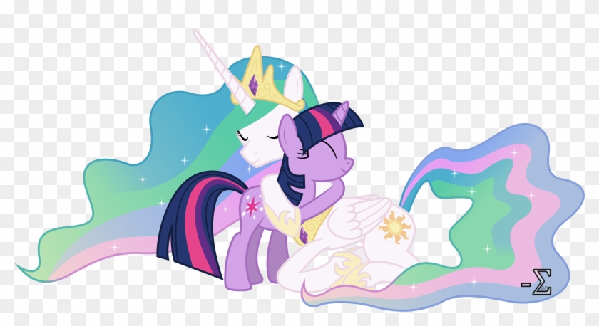 Princess Celestia And Twilight Sparkle Hugging By 90sigma - Princess Celestia And Twilight Sparkle Hugging By 90sigma #592728