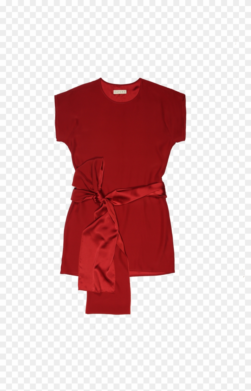 Russian Red Silk Wrap-it Knot Dress - Cocktail Dress #592951