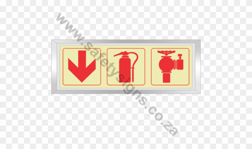 Arrow Down & Fire Extinguisher & Fire Hydrant Photoluminescent - Escape Route Signs #593084
