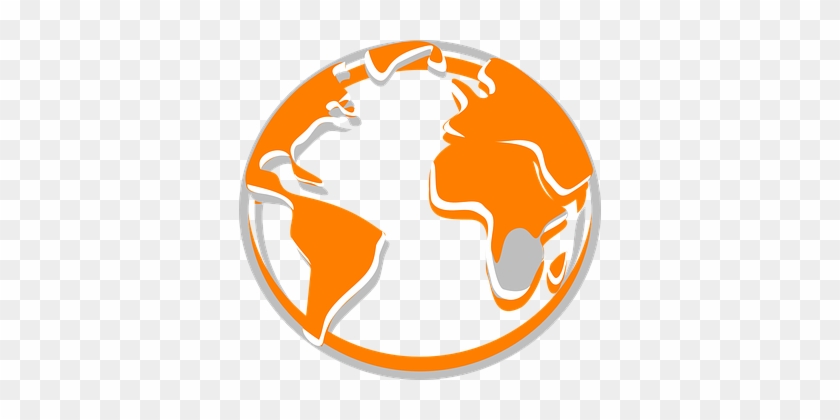 Globe Orange World Planet Earth Internatio - Grey And Orange Globe #593279