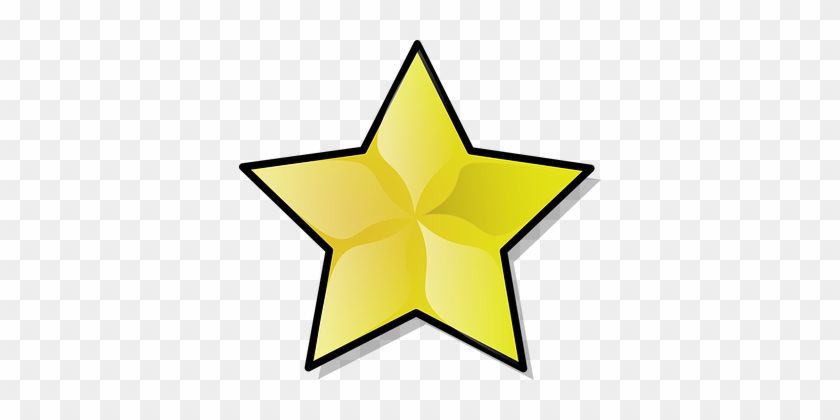 Star, Yellow, Shape, Gold, Border, Black - Hollywood Star Clip Art #593604