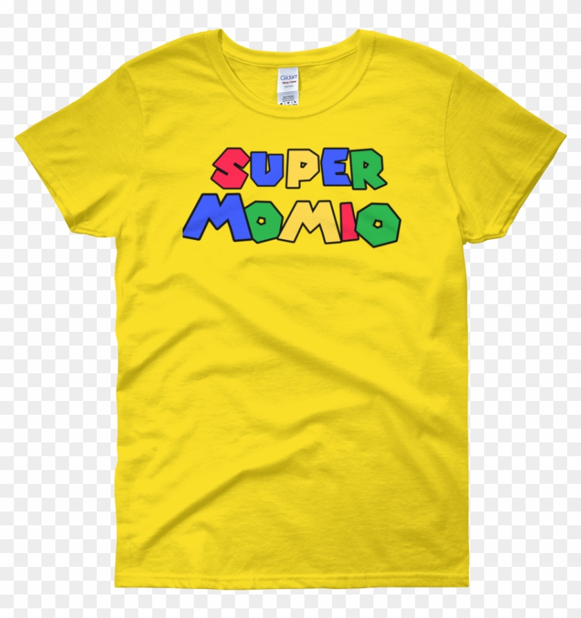 Super Momio Tee Mario Video Game Shirt For Moms - Yellow T Shirt Womens #593701