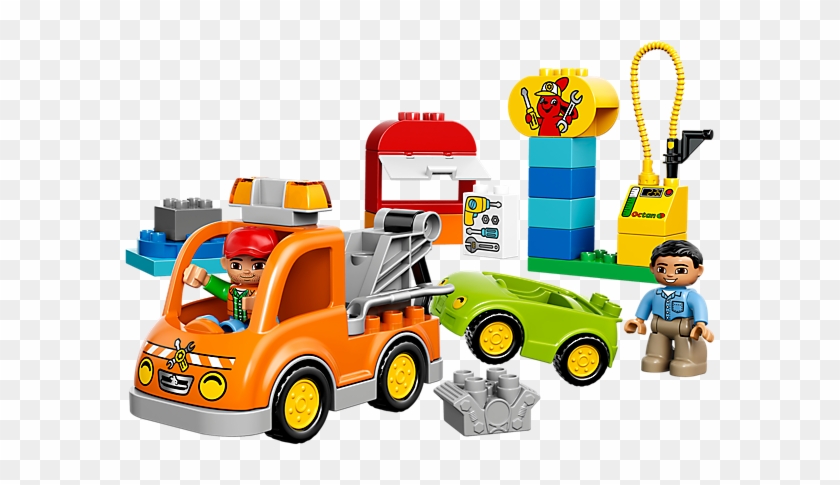 This Set Includes A Buildable Tow Truck And Car, Tools - Lego Duplo Tow Truck #593835