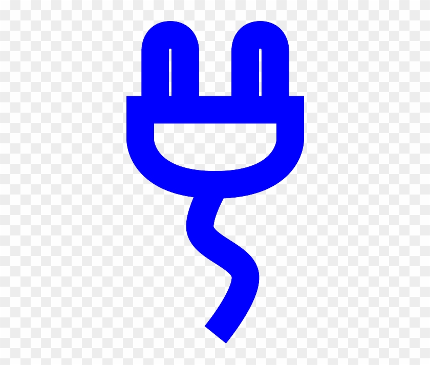 Blue, Outline, Symbol, Plug - Blue Plug Clip Art #593866