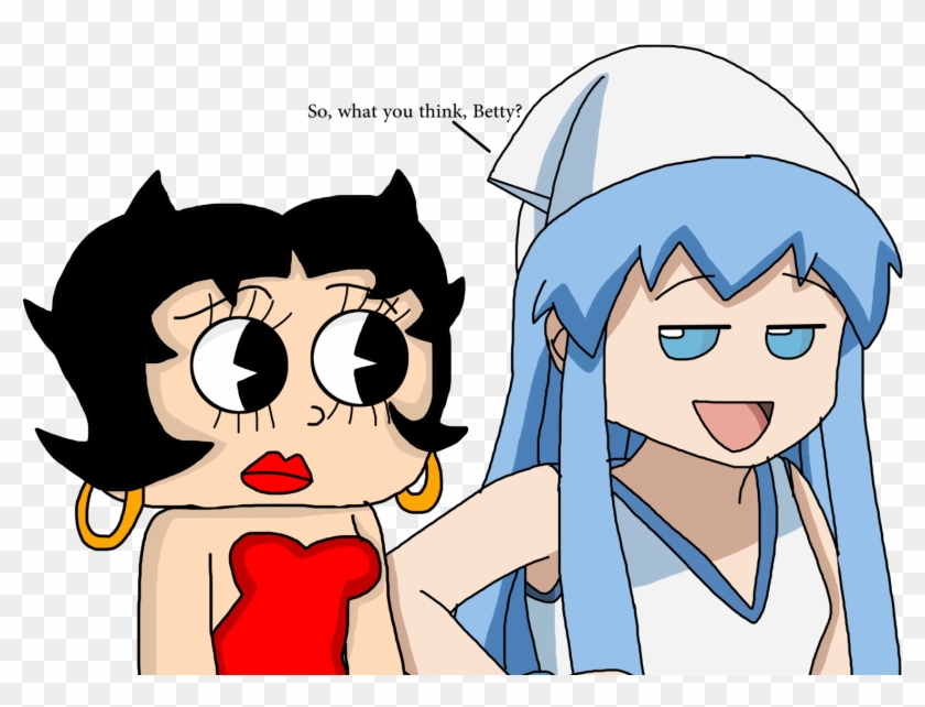 Betty Boop With Squid Girl By Marcospower1996 On Deviantart - Anime Drawings Squid Girl #594025