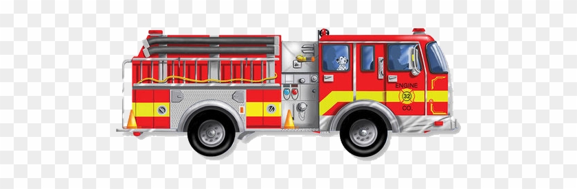 Fire Truck Png Background Clipart - Giant Fire Engine Floor Puzzle #594055