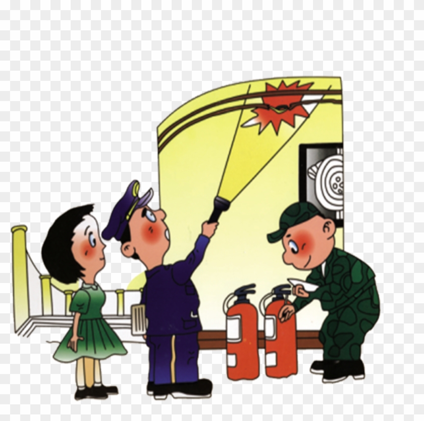 Fire Extinguisher Firefighting Cartoon - Fire Extinguisher Firefighting Cartoon #594199