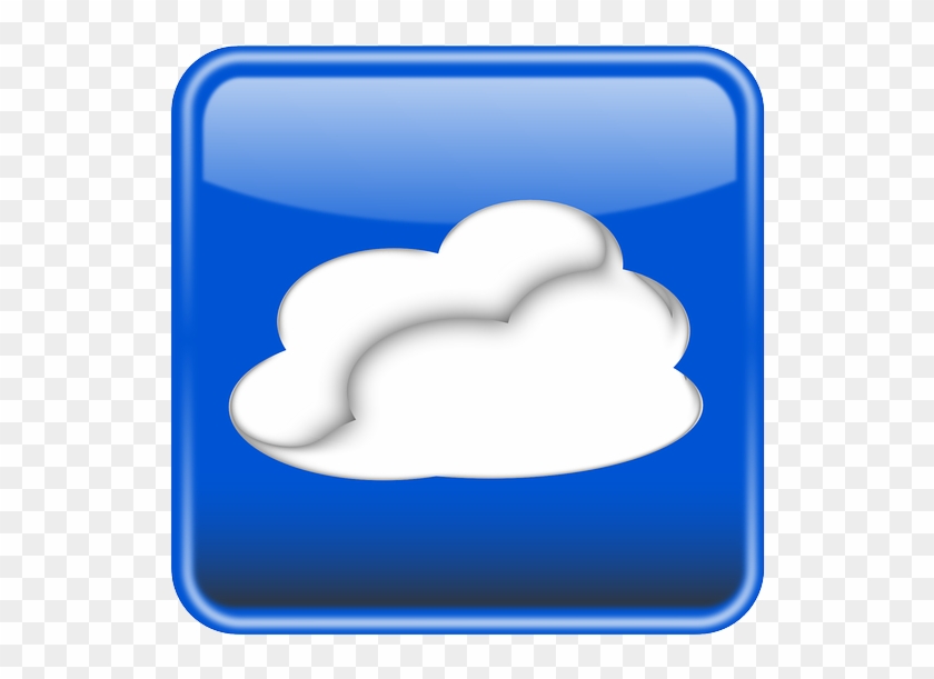 Clouds, Cloudy, Button, Glossy, Shiny, Square - Weather Button #594665