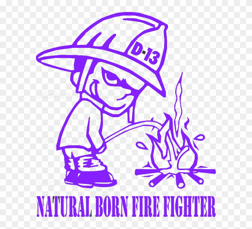 Natural Born Firefighter Sticker Available In Large - Firefighter Decals #594993