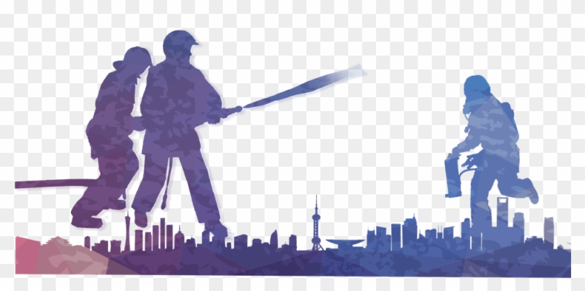 Colorful Firefighter Silhouette,graffiti - Colorful Firefighter Silhouette,graffiti #595060