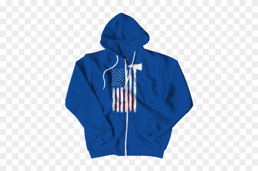 Firefighter Axe Flag Zipper Hoodie - Hoodie #595251