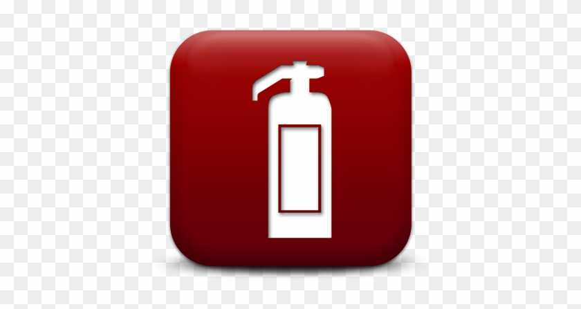 129463 Simple Red Square Icon Signs Fire Extinguisher - Fire Extinguisher #595414