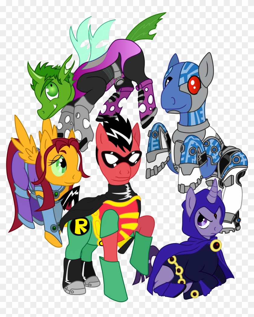 Raven Beast Boy Starfire Cyborg Princess Celestia Mammal - My Little Pony Teen Titans #595809