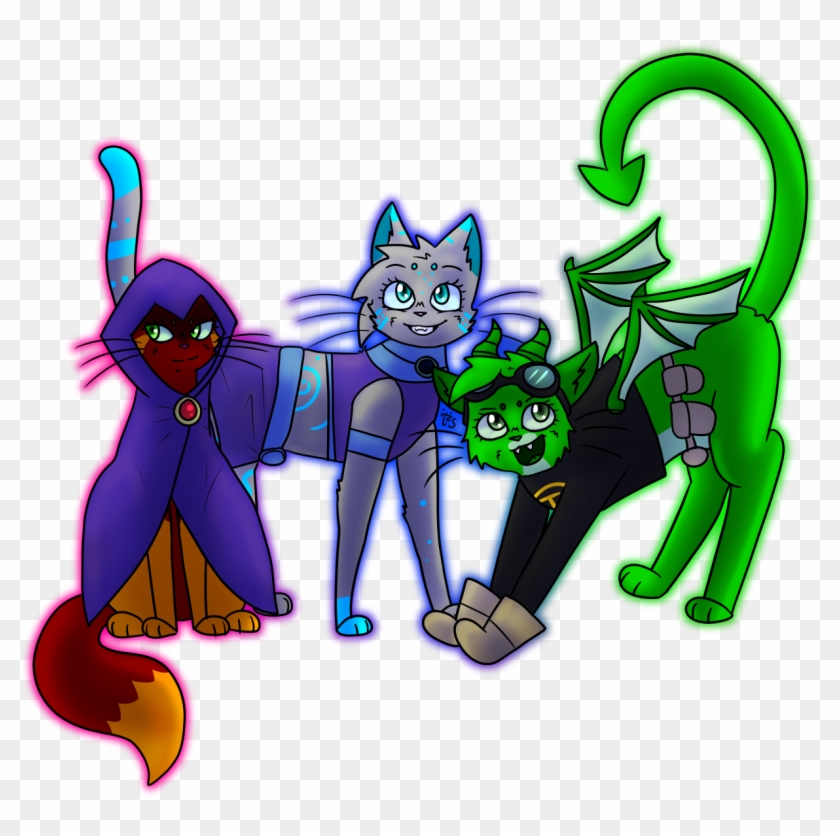 Teen Titan Cats By Tesartist Teen Titan Cats By Tesartist - Teen Titans As Cats #595885