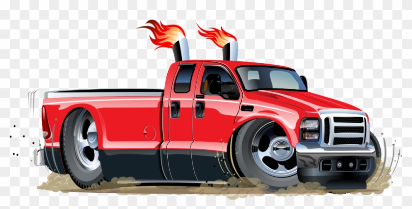 Pickup Truck Caricature Illustration - Pickup Truck Caricature Illustration #595910