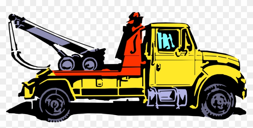 Vector Illustration Of Tow Truck Wrecker Recovery Vehicle - Tow Truck Clip Art #595920