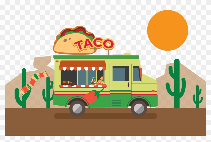 Vector Mexican Pizza Car - Mexican Food Truck Clip Art #596006
