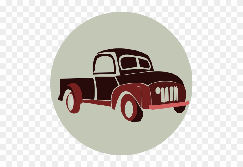 Vector Clip Art Of Classic Retro Style Truck - Red Truck Vector Vintage Red #596009