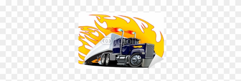 Vector Cartoon Semi Truck - Semi Truck Clipart #596018
