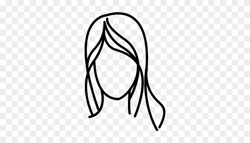 Female With Long Wavy Hair Outline Vector - Hair Outline #596199