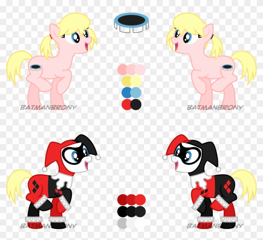 Harley Quinn Ref Sheet By Batmanbrony - Mlp Base Harley Quinn #596255