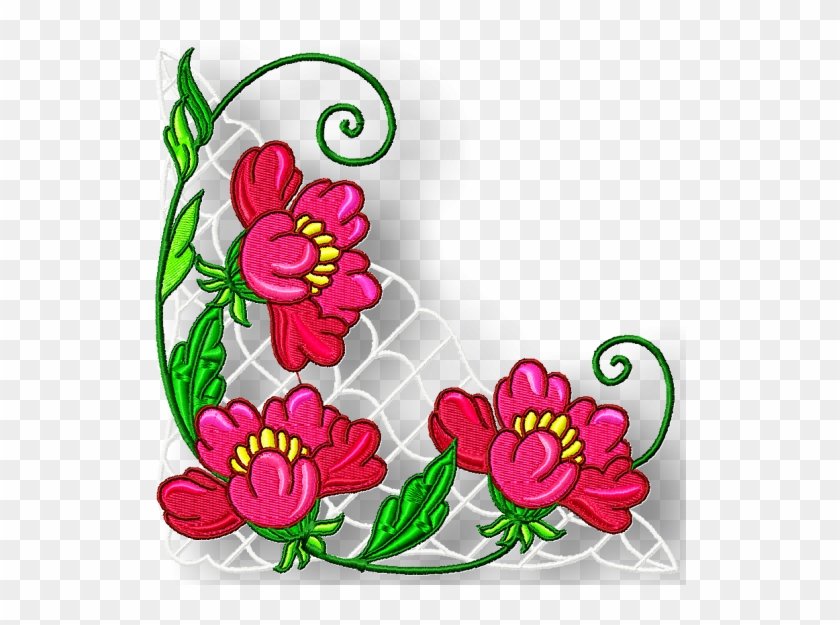 Flower Corners Borders And More - Corner Border Flower Design #596330