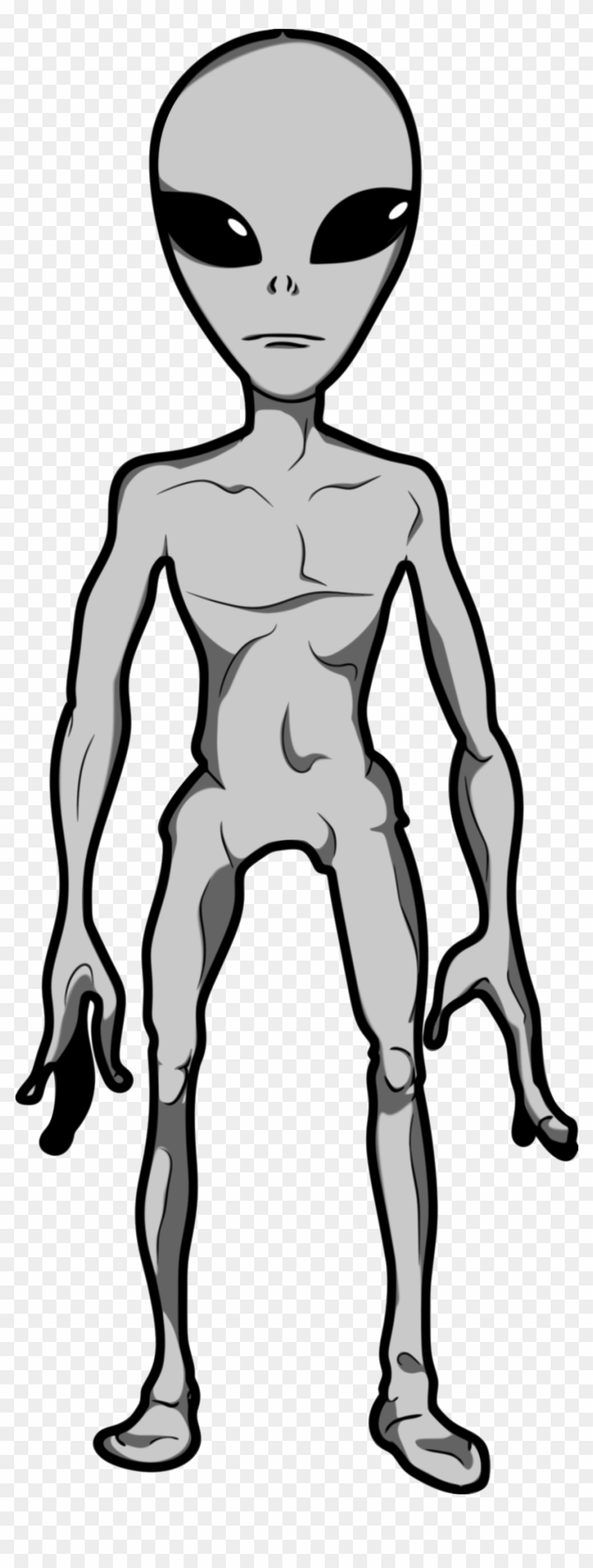 Space Clipart Grey Alien - Alien Full Body Drawing #596373