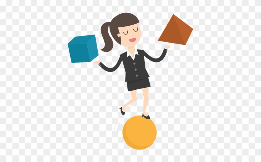 Business Woman Juggling Responsibilities - Drawing #596395
