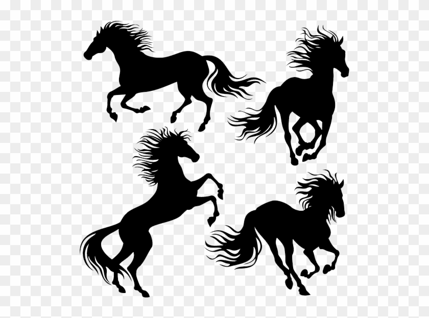 Horse Rearing Stallion Clip Art - Girl And Horse Rearing Silhouette #596490