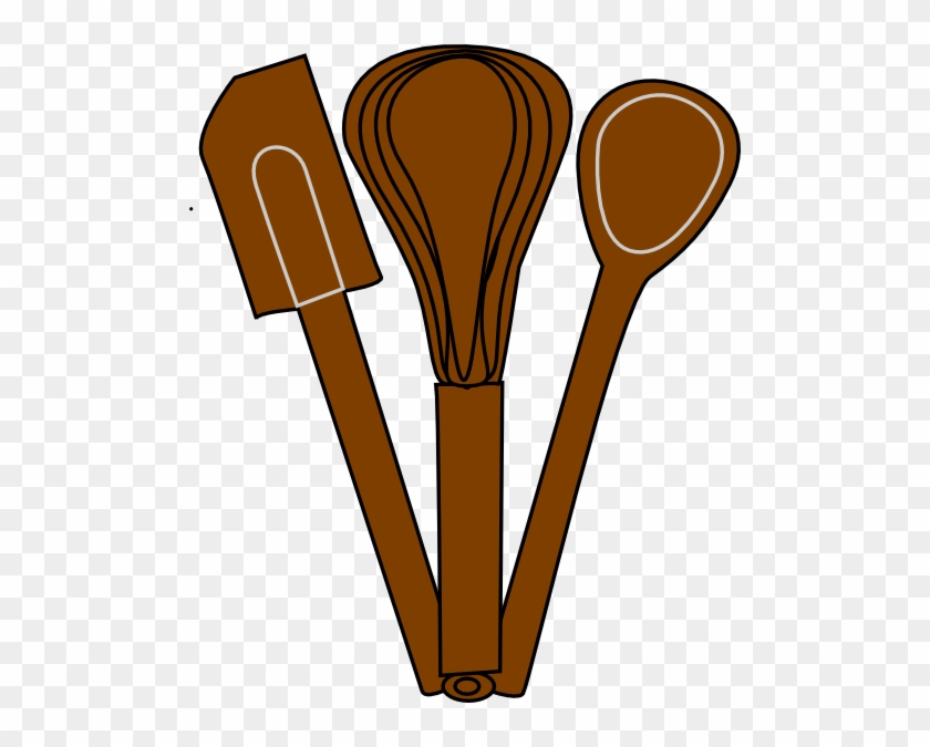 Spoon Clipart Brown - Wood Utensils Clip Art #596924