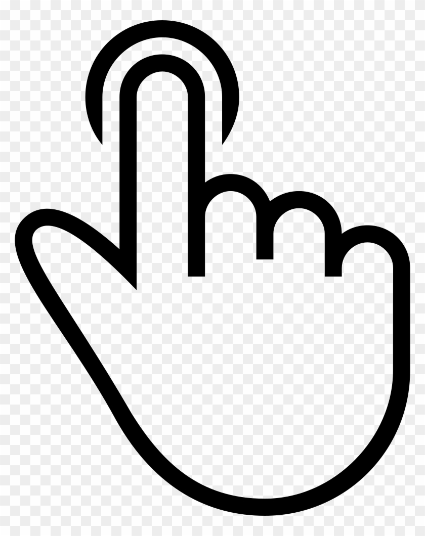 One Finger Tap Outlined Symbol Of A Hand Comments - 指 タップ #597174