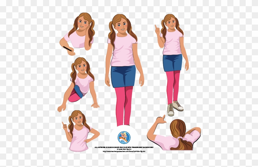 A Set Of Middle School Kids, Round About Grade - Middle School Girl Clip Art #597258