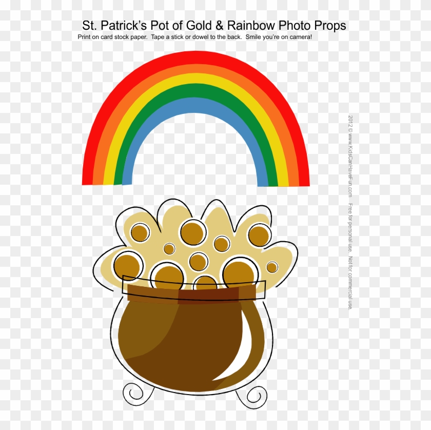 Patrick's Day Pot Of Gold & Rainbow Photo Booth Props - Patrick's Day Pot Of Gold & Rainbow Photo Booth Props #597416