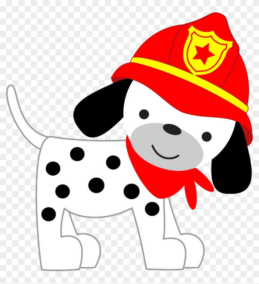 Dalmatian Clipart Firefighter - Carro De Bombeiros Desenho Png #597601