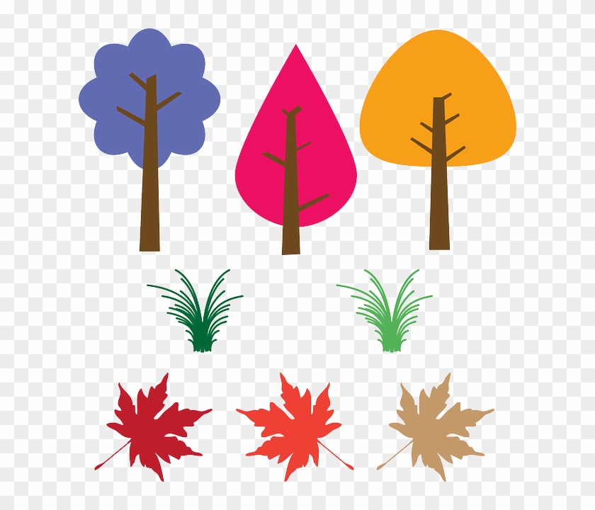 Outside, Grass, Summer, Trees, Leaves, Outdoors - Fall Leaves Clip Art #597835