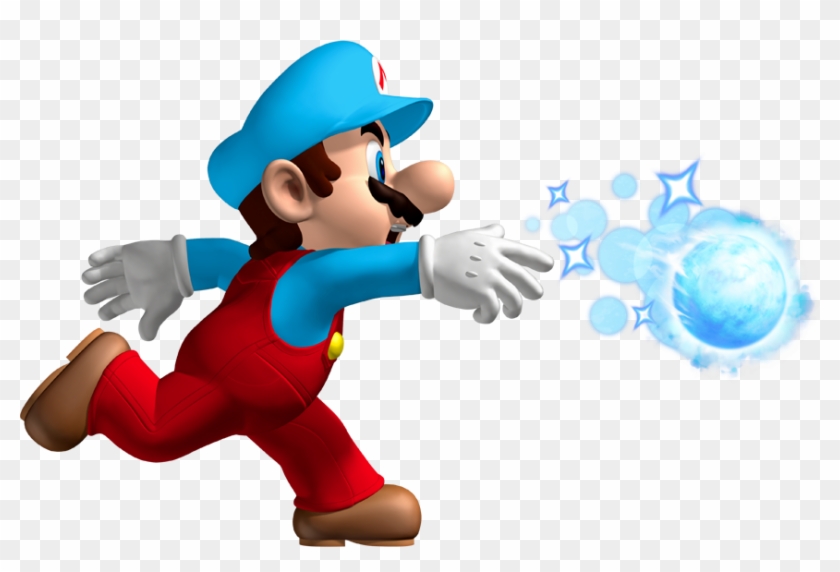 Mario With Ice Flower Power-up - Ice Mario New Super Mario Bros Wii #597904