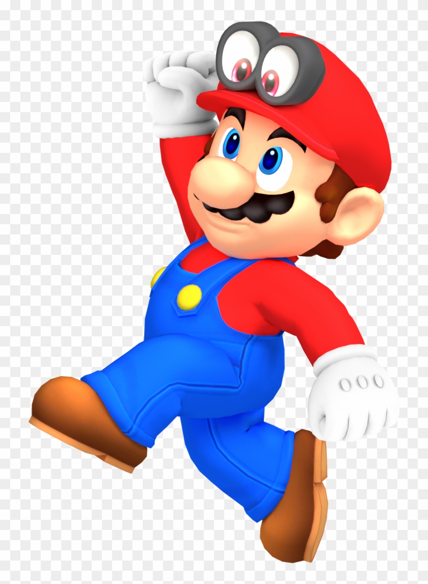 Mario Jumping With His Odyssey Cap By Nintega-dario - Mario Odyssey Mario Transparent #598294